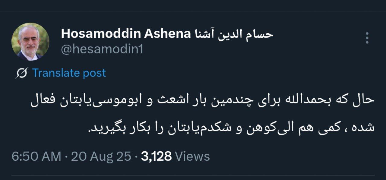 واکنش آشنا به مقایسه روحانی و ظریف با اشعث در آنتن زنده/ کمی هم شکدم یابتان را به کار بگیرید