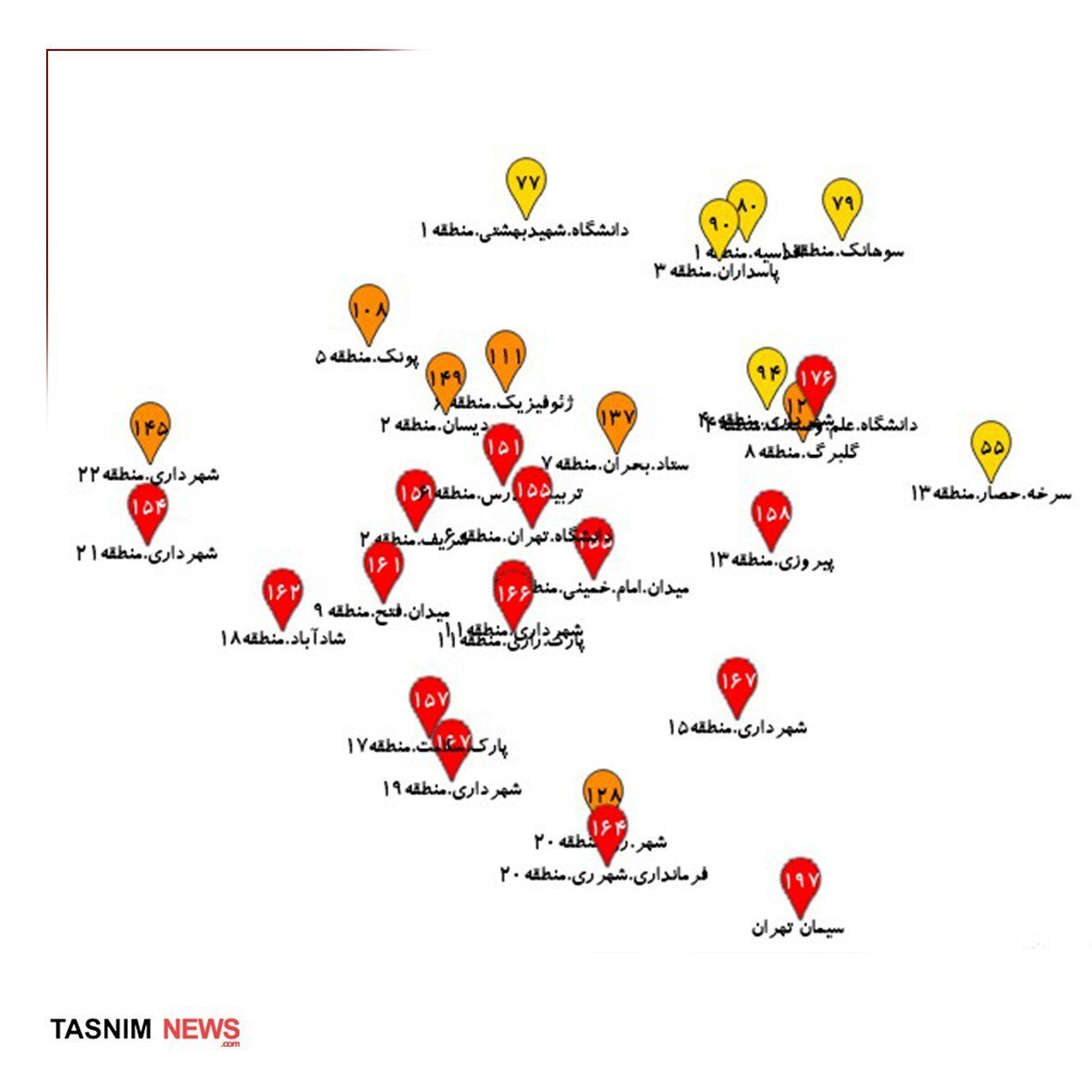 تهران در وضعیت قرمز قرار گرفت+عکس