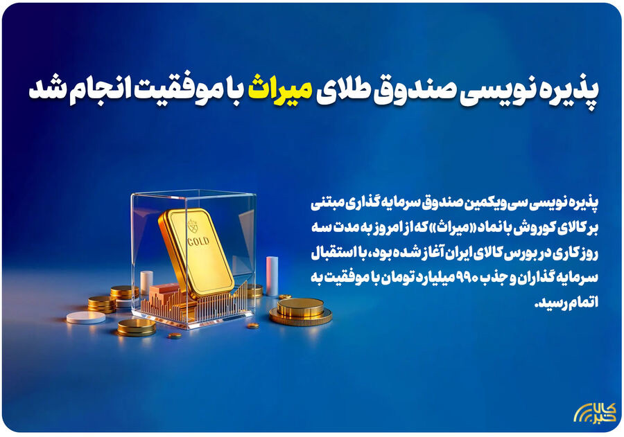 پذیره نویسی صندوق طلای «میراث» با موفقیت انجام شد