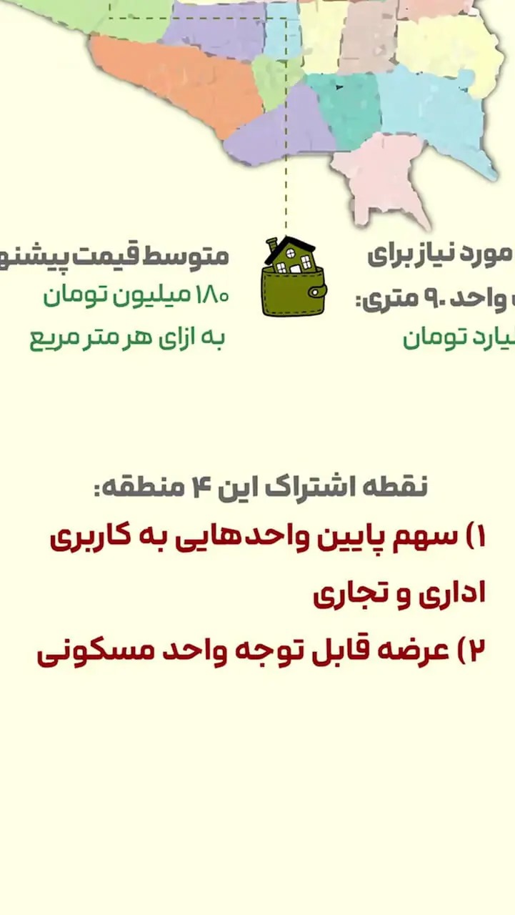 برای خرید خانه در مناطق ۲، ۴، ۵ و ۲۲ چقدر بودجه لازم است؟