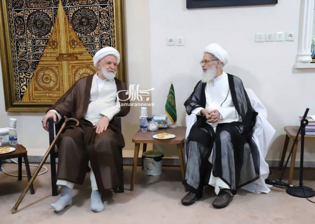 کروبی به دیدار آیت‌الله بیات زنجانی رفت +عکس
